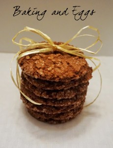 Molasses Cookies with gold ribbon